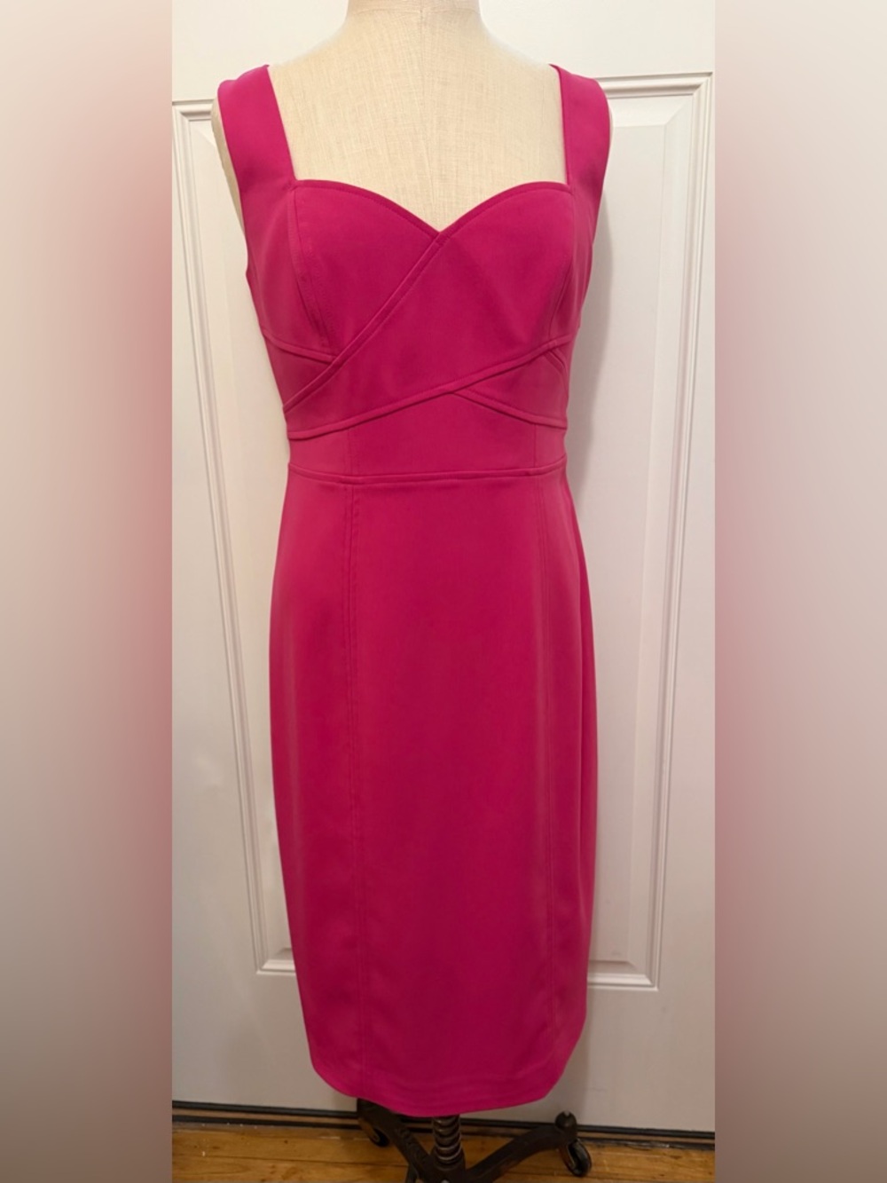 Laundry By Shelli Segal Fuchsia Midi Sheath Dress